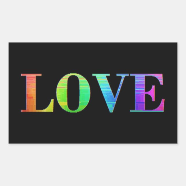 Rainbow LGBT Love Stickers Couleurs Noires (Devant)