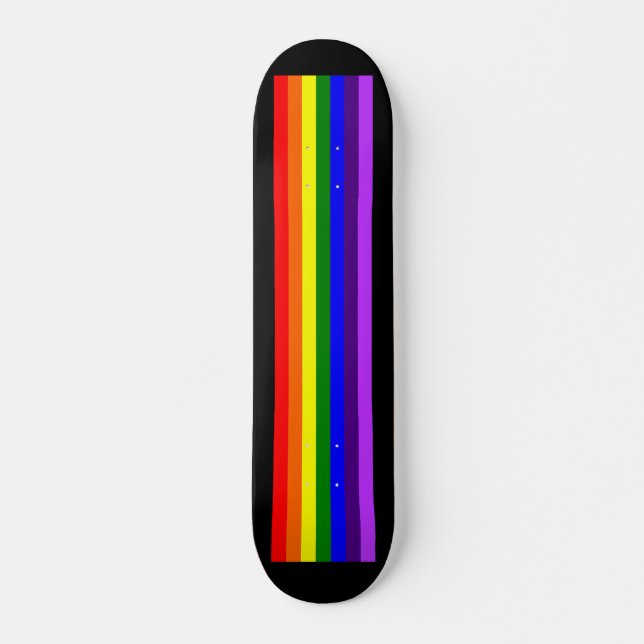 Rainbow LGBTQ+ Skateboard deck (noir) (Devant)