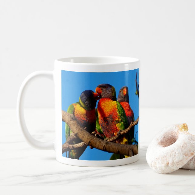 Rainbow Lorikeet photo tasse à café (Avec donut)