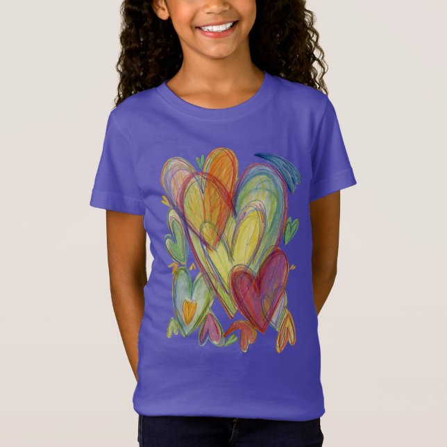 Rainbow Loss Hearts Art Custom TShirt (Devant)