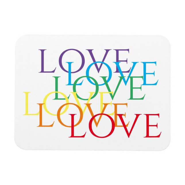 RAINBOW LOVE 3x4 Magnet flexible (Horizontal)
