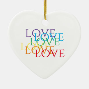 RAINBOW LOVE Céramique Coeur Ornement