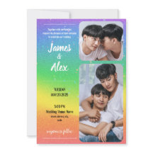 Rainbow Love - Gay Mariage Photo Invitation