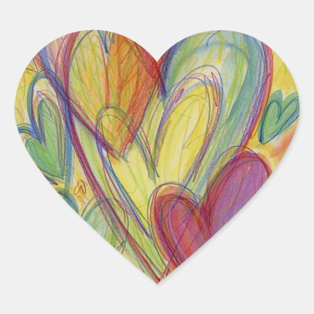 Rainbow Love Hearts Art Custom Decal Stickers (Devant)