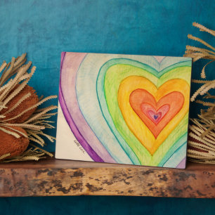 Rainbow Love Hearts Art Imprimer Plaques