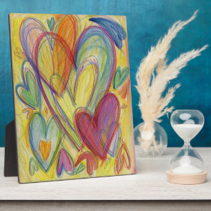 Rainbow Love Hearts Art Imprimer Plaques