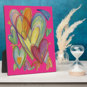Rainbow Love Hearts Art Imprimer Plaques