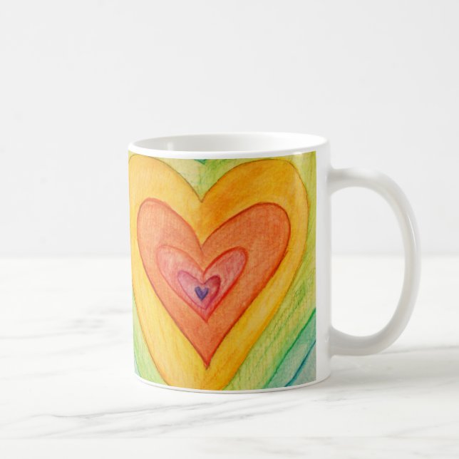 Rainbow Love Hearve Art Coffee Mug Cup (Droite)