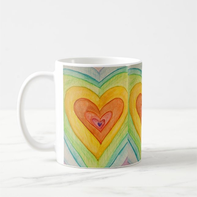 Rainbow Love Hearve Art Coffee Tasses (Gauche)