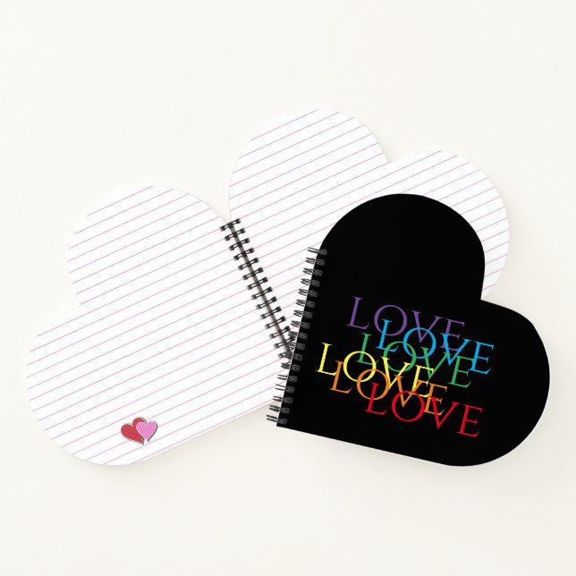 RAINBOW LOVE II Carnet en forme de coeur (Intérieur)