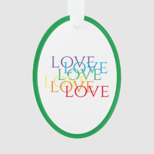RAINBOW LOVE Ornement ovale acrylique - Vert