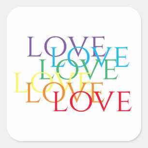 RAINBOW LOVE Stickers grand Carré