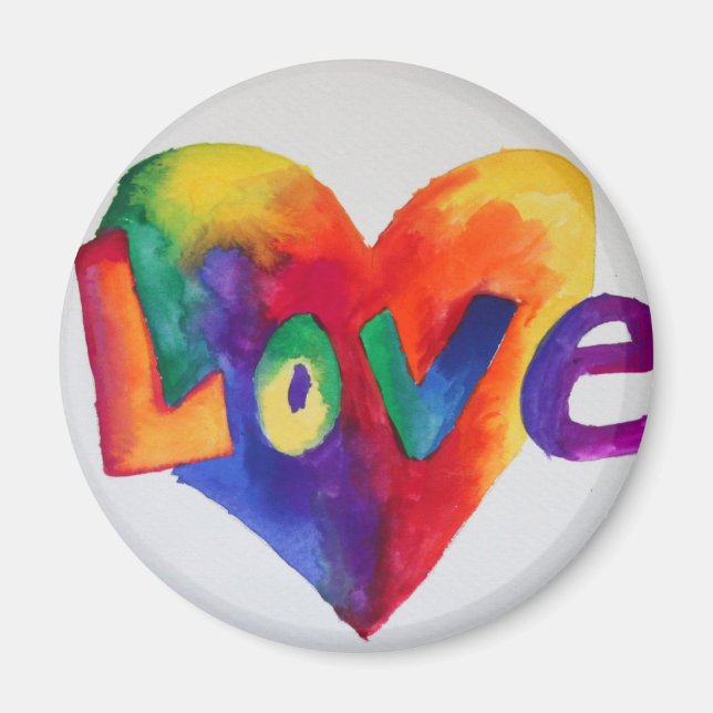 Rainbow Love Word Magnet Peinture Inspirationnelle (Devant)