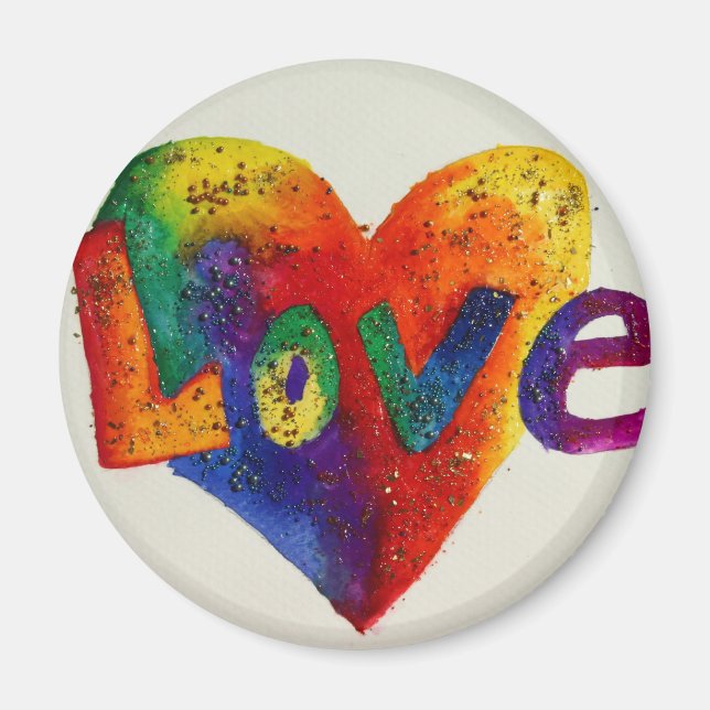 Rainbow Love Word Magnet Peinture Inspirationnelle (Devant)