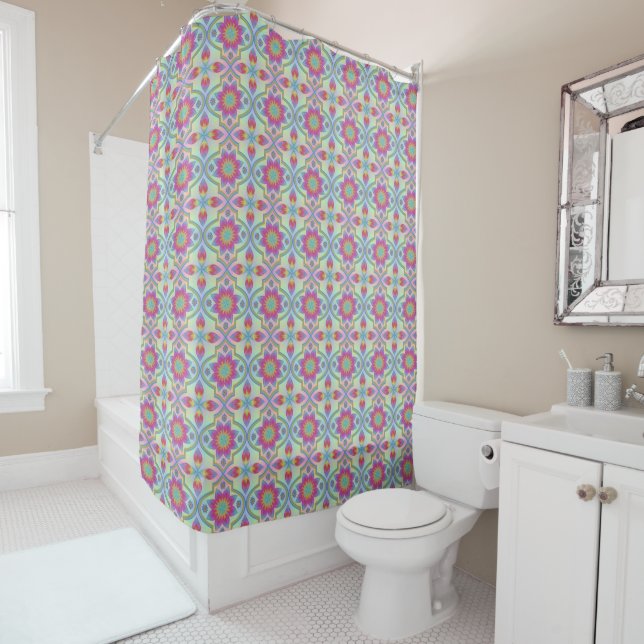 Rainbow Marrakesh Motif rideau de douche (En situation)