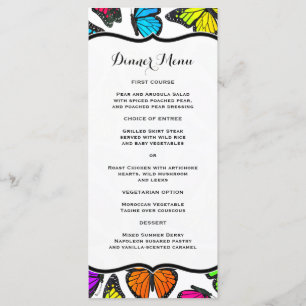 Rainbow Monarch Butterfly Slim Dinner Menu