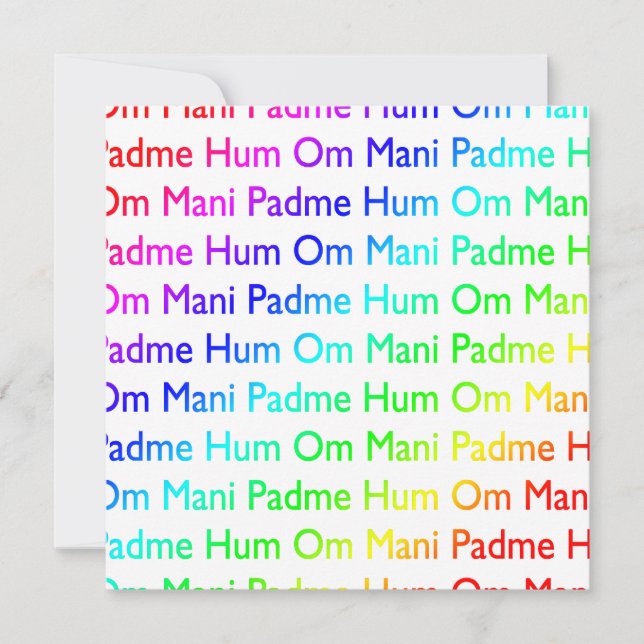 Rainbow Om Mani Padme Hum Invitation (Devant)