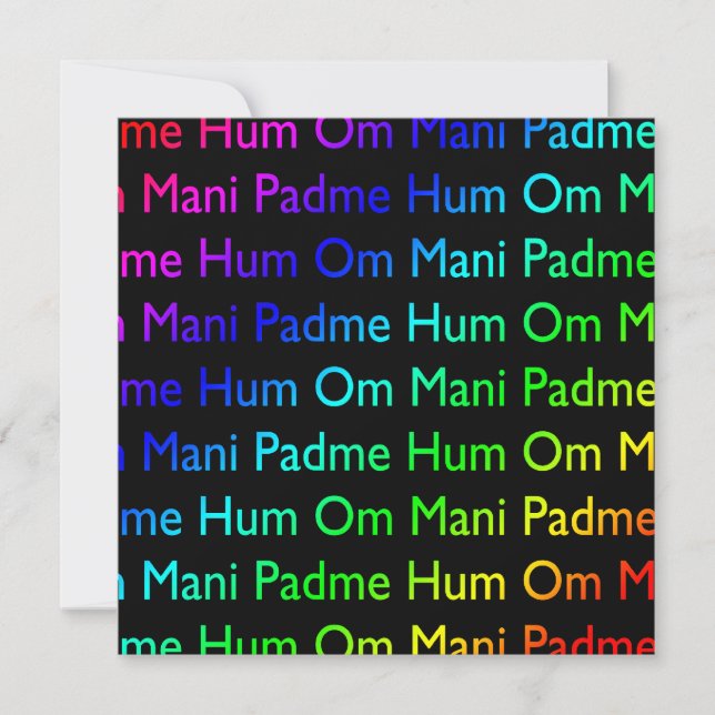 Rainbow Om Mani Padme Hum sur Invitation noire (Devant)