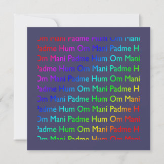 Rainbow Om Mani Padme Hum sur invitation violette