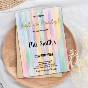 Rainbow Paint Invitations Anniversaire
