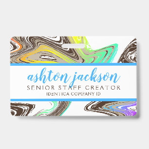 rainbow paint strokies COMPANY ID BADGE