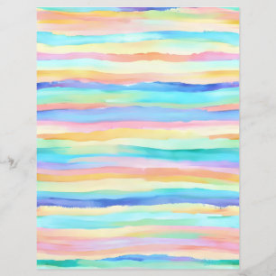 Rainbow Pastel rayures papier de scrapbook