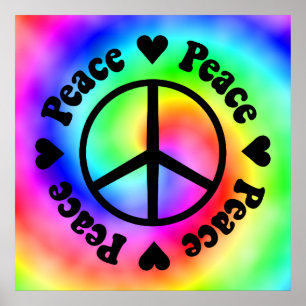 Rainbow Peace & Love Poster