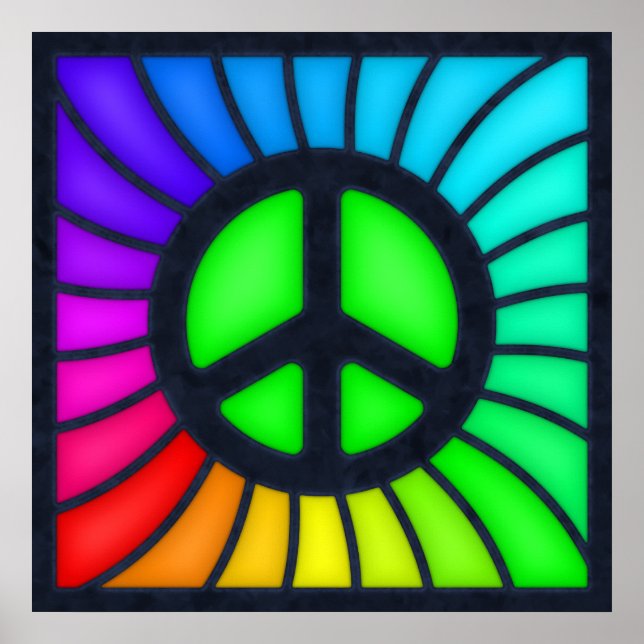 Rainbow Peace Sign Poster (Devant)