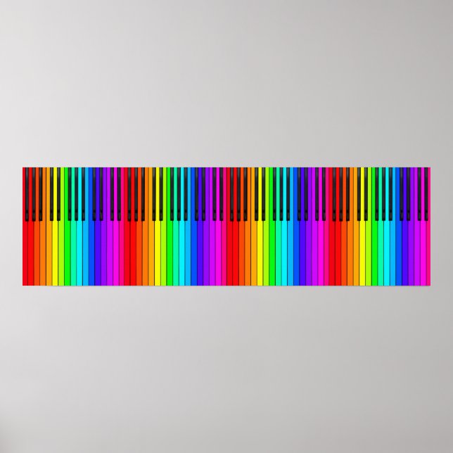 Rainbow Piano Keyboard Poster (Devant)
