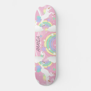 Rainbow Pink Unicorn skateboard