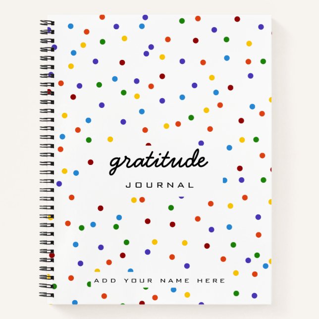 Rainbow Polka Dot gratitude Journal (Devant)