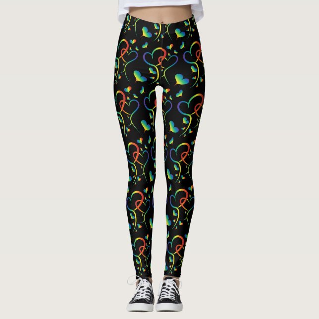 Rainbow Pride Valentine Leggings (Devant)