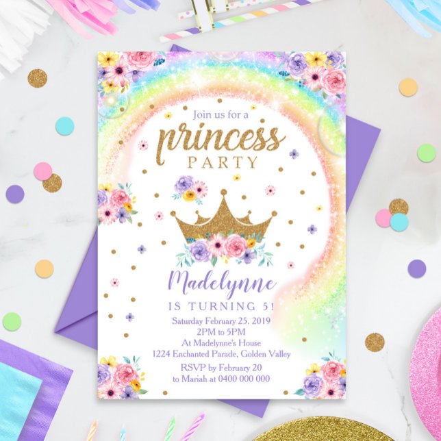 Rainbow Princess Invitation d'anniversaire (Créateur téléchargé)