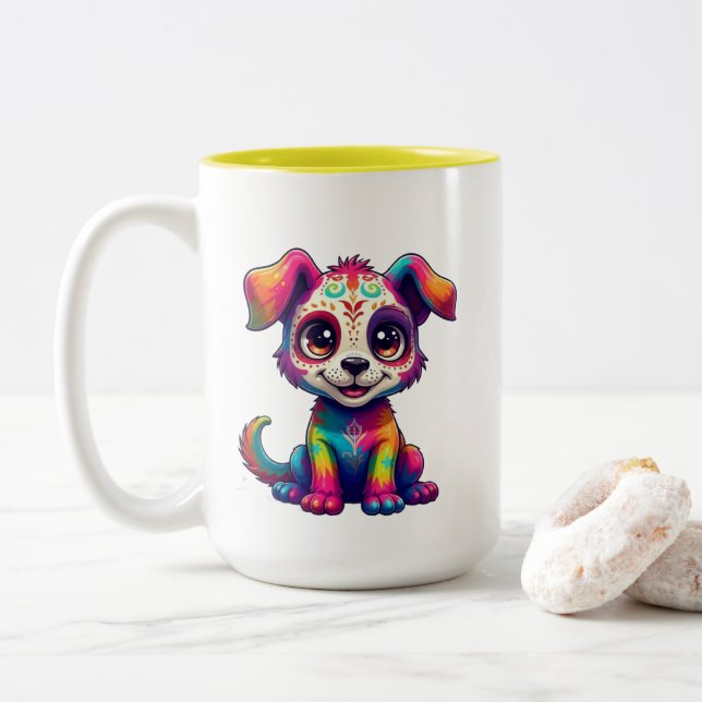 Rainbow Puppy Mug (Avec donut)