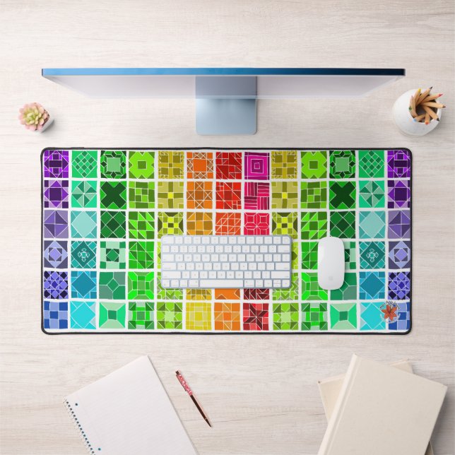 Rainbow Quilt Desk Mat (Bureau 1)