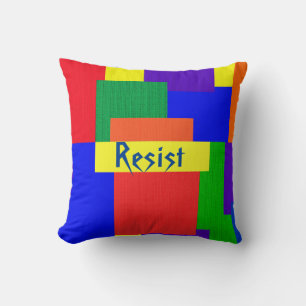 Rainbow Resist Patchwork Quilt Design Coussin