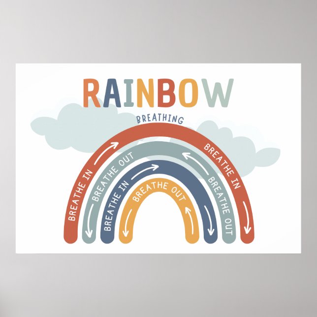 Rainbow Respiration Mindful Brething Poster (Devant)