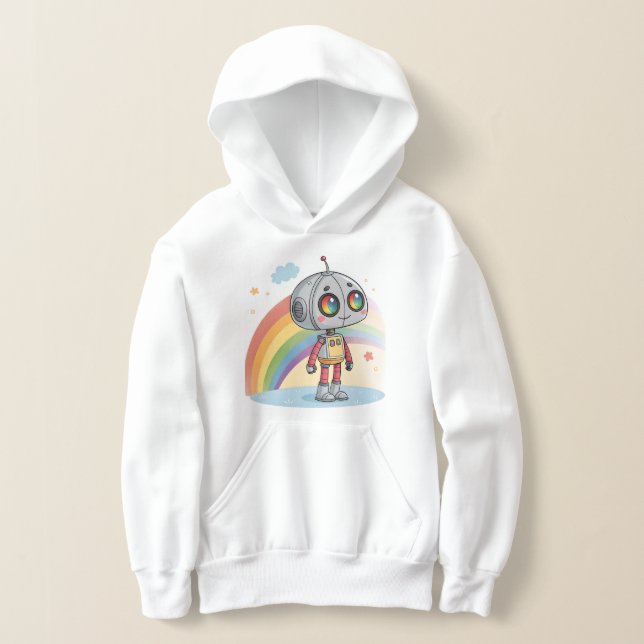 Rainbow Robot Cartoon Character T-Shirt Design (Poser)