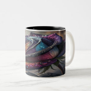 Rainbow Rose with Dewdrops Mug 