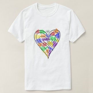 Rainbow Scribbles (coeur) T-Shirt
