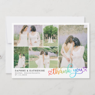 Rainbow Script Mariage Photo Collage Merci