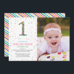 Rainbow Sprinkles 1er anniversaire Invitation de f<br><div class="desc">Célébrez la première année de votre petit avec joie et couleur avec cette délicieuse invitation à la fête du 1er anniversaire, capturant parfaitement l'essence d'un thème d'arrosage arc-en-ciel. L'invitation est faite d'un arrière - plan blanc et croustillant, créant une toile propre et fraîche qui permet aux couleurs vives de vraiment...</div>