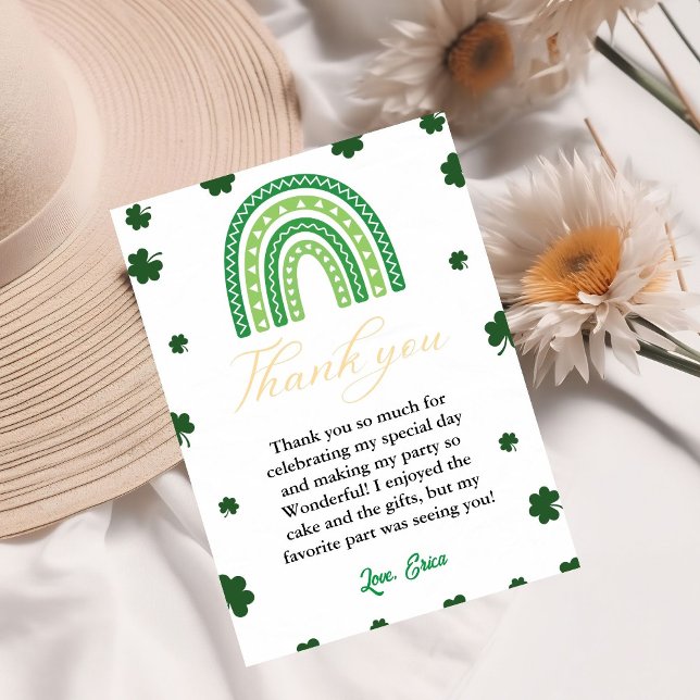 Rainbow St patrick's day Birthday Carte de remerci (Créateur téléchargé)