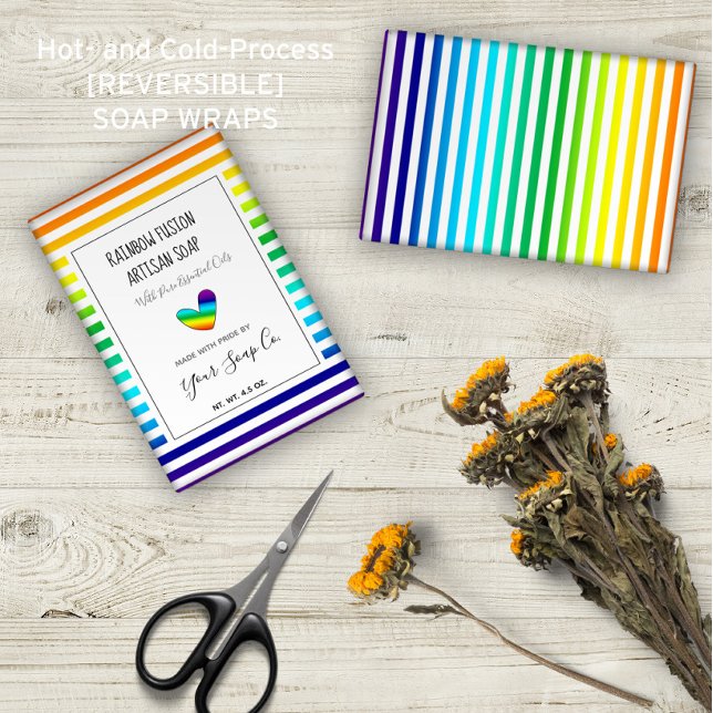 Rainbow Stripes Motif LGBTQ Artisan Soap Wraps (Créateur téléchargé)