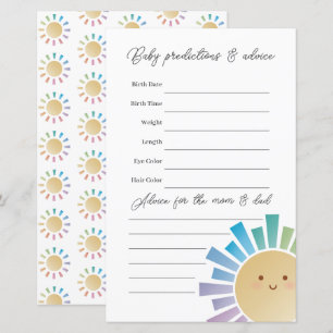 Rainbow Sunshine Baby shower Guessin