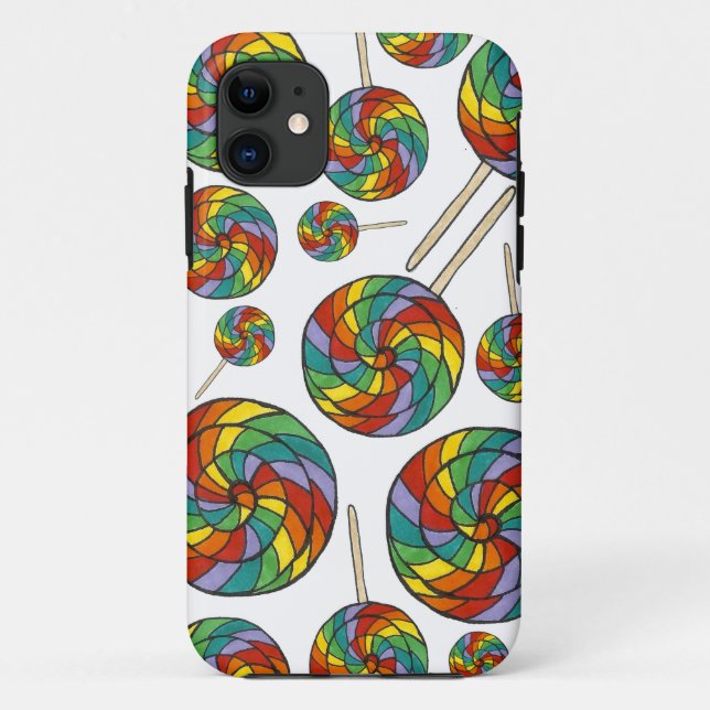 Rainbow Swirl Lollipop Lollipops Candy Pride Coque (Dos)