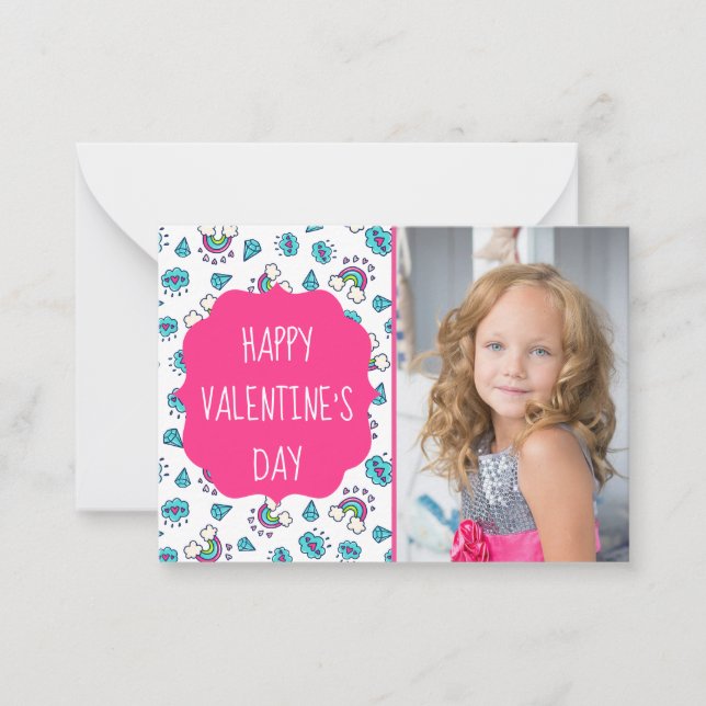 Rainbow Toss Valentine's Day Custom Cartes photos (Devant)