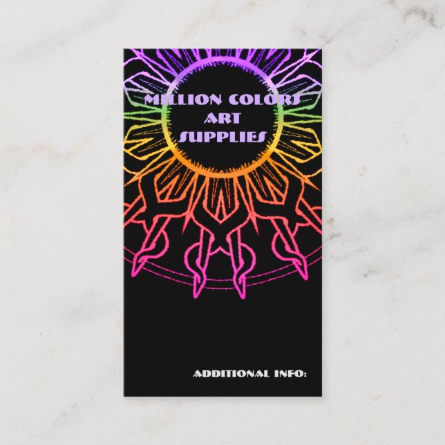 Rainbow Tribal Sun Carte de visite 2 (Devant)