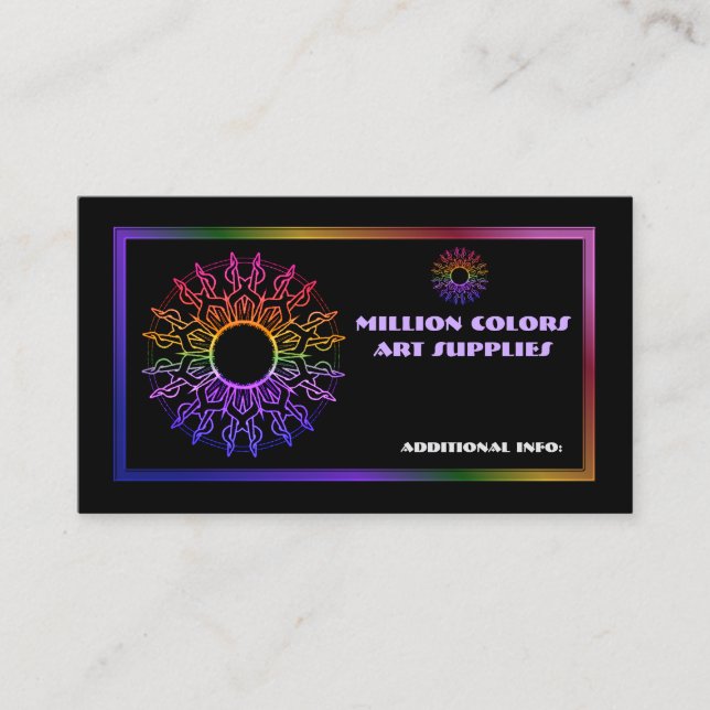 Rainbow Tribal Sun Carte de visite 3 (Devant)