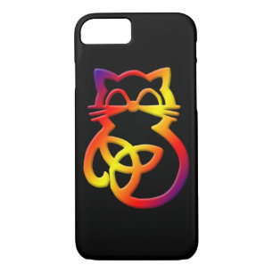 Rainbow Trinity Knot Celtic Cat iPhone 8/7 Coque